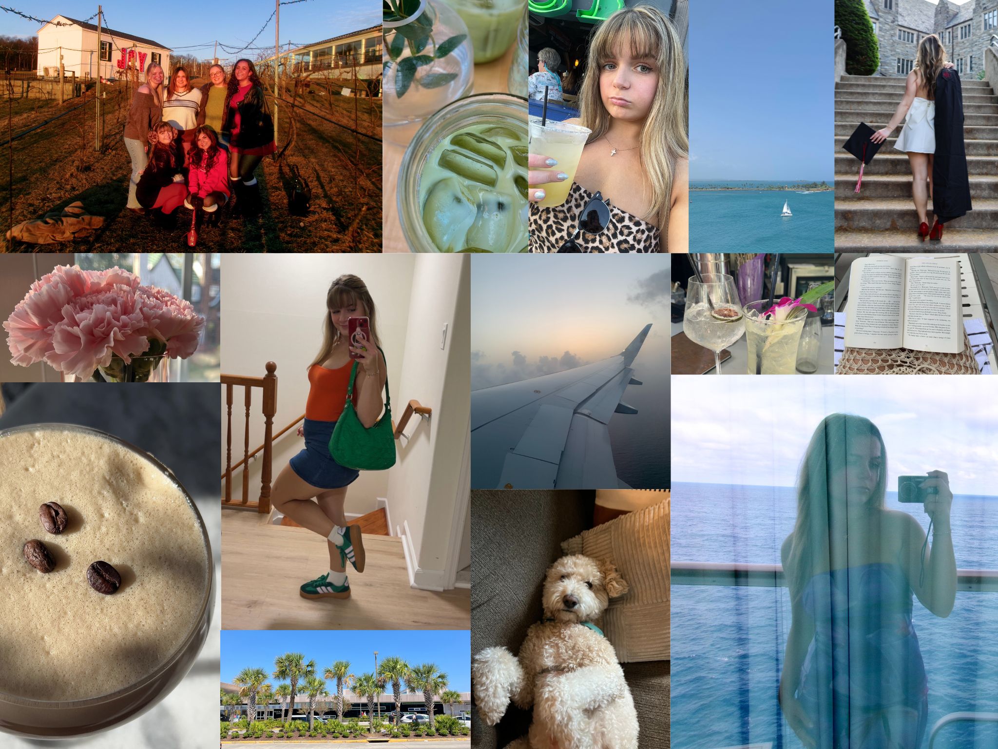 Colorful photo collage with photos that Kaylie has taken.