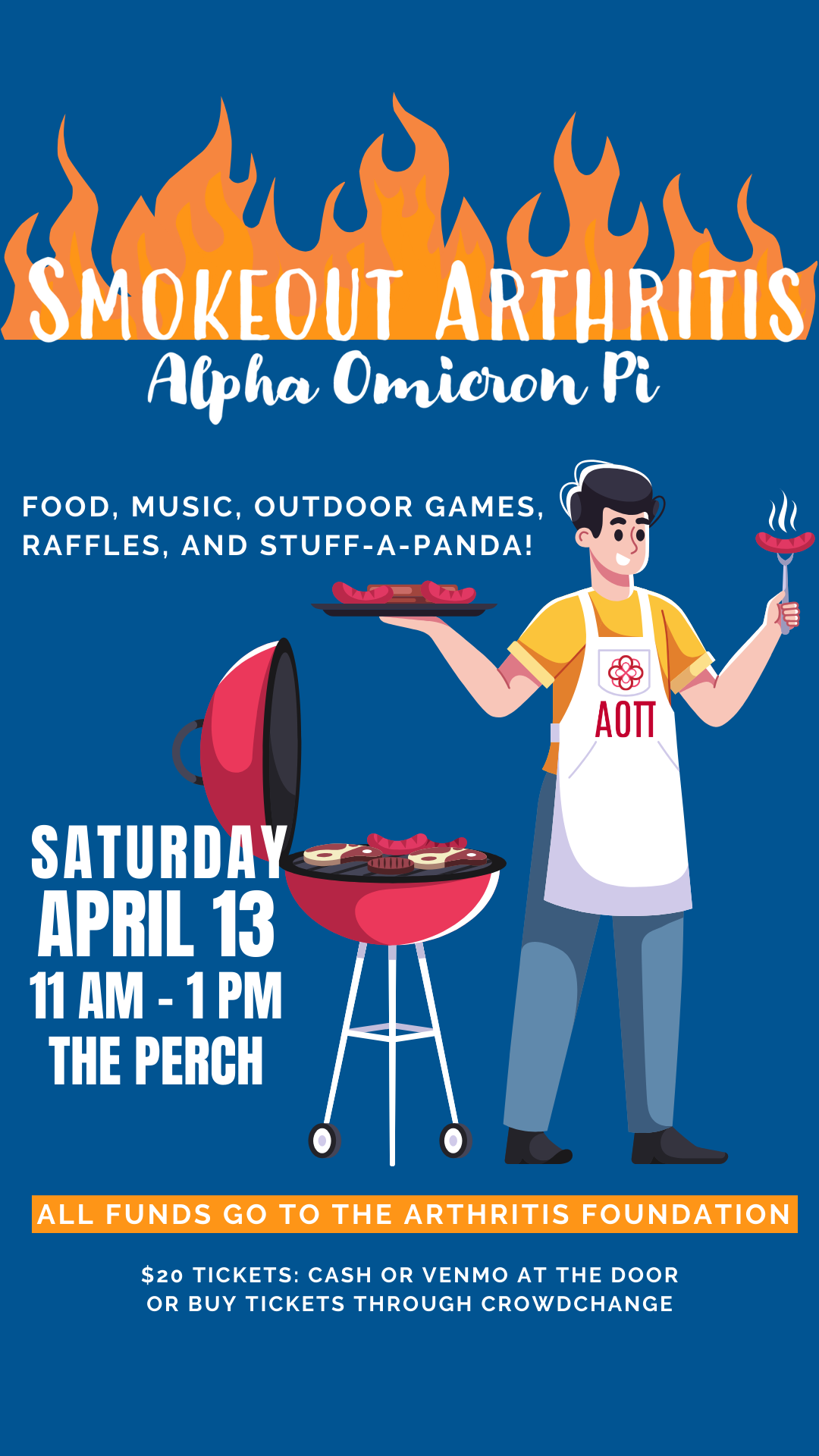 Graphic promoting annual Smokeout Arthritis philanthropy event in support of the arthritis foundation.